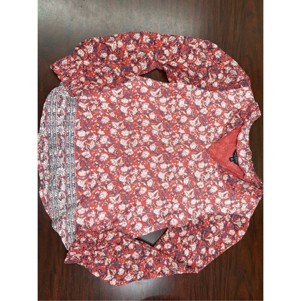 Lucky Brand Floral Long Sleeve Blouse Size Large